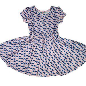 Dot Dot Smile Girls Pink & Blue Polka Dot Cap Sleeve Twirl Dress LLR Moons 2T